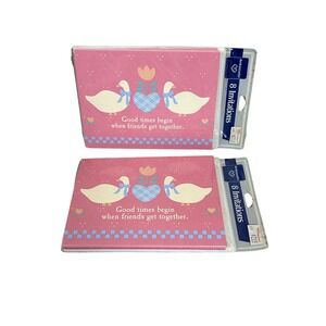 Vintage Ambassador Invitations Pink Goose Tulip Party Invites Set of 2 Packs‎